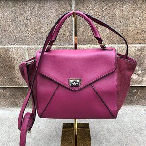 KATE SPADE New York Wesley Place Suede Laurel Purse Crossbody Hand Bag Purple​​